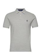 Slim Fit Mesh Polo Shirt Tops Polos Short-sleeved Grey Polo Ralph Lauren