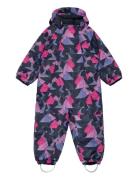 Coverall W. 2 Zip- Aop Outerwear Coveralls Snow-ski Coveralls & Sets Navy Color Kids