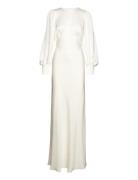 Mathilde Pouf Sleeve Satin Bridal Gown Designers Maxi Dress White Malina