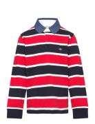 Striped Shield Rugger Tops T-shirts Polo Shirts Long-sleeved Polo Shirts Multi/patterned GANT