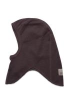 Balaclava Wool Rib Accessories Headwear Balaclava Brown Huttelihut