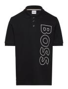 Short Sleeve Polo Tops T-shirts Polo Shirts Short-sleeved Polo Shirts Black BOSS