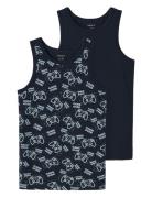 Nkmtank Top 2P Sapphire Game Noos Tops T-shirts Sleeveless Navy Name It