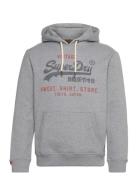 Vl Heritage Relaxed Hood Tops Sweatshirts & Hoodies Hoodies Grey Superdry