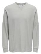 Onswaffle Rlx Ls Tee Tops Sweatshirts & Hoodies Sweatshirts Grey ONLY & SONS