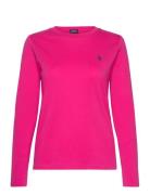 Long-Sleeve Jersey Crewneck Tee Tops T-shirts & Tops Long-sleeved Pink Polo Ralph Lauren