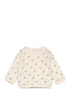 Printed Cotton Sweatshirt Tops Sweatshirts & Hoodies Sweatshirts Cream Mango