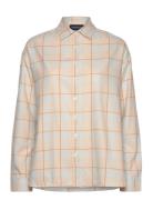 Over D Organic Cotton Check Flannel Shirt Tops Shirts Long-sleeved Multi/patterned Lexington Clothing