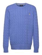 Combed Cotton-Ls Cable Cn-Tp-Swt Tops Knitwear Pullovers Blue Ralph Lauren Kids