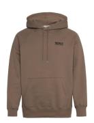 Wwfred Penseur Hoodie Tops Sweatshirts & Hoodies Hoodies Brown Wood Wood