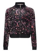 Velour Leopard Print Zip Thru Tops Sweatshirts & Hoodies Sweatshirts Black Juicy Couture