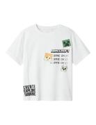 Nkmjafar Minecraft Nreg Ss Top Box Bfu Tops T-Kortærmet Skjorte White Name It