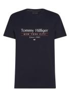Hilfiger Center Stack Tee Tops T-Kortærmet Skjorte Navy Tommy Hilfiger