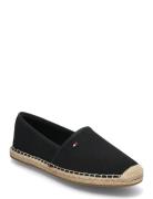 Flag Canvas Espadrille Espadrillos Flade Sandal Black Tommy Hilfiger