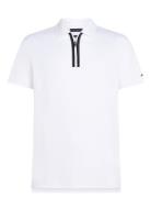 Zip Liquid Cotton Reg Polo Tops Polos Short-sleeved White Tommy Hilfiger