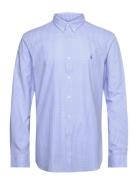 Slim Fit Gingham Stretch Poplin Shirt Tops Shirts Casual Blue Polo Ralph Lauren