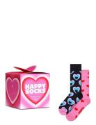 2-Pack Valentine’s Socks Gift Set Underwear Socks Regular Socks Pink Happy Socks