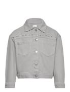 Studded Denim Jacket Outerwear Jackets & Coats Denim & Corduroy Grey Mango