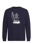 Heeling Long Sleeve Tops Sweatshirts & Hoodies Sweatshirts Navy Makia