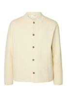 Slhmike Light Ls Knit Relaxed Polo Cardi Tops Knitwear Cardigans Yellow Selected Homme