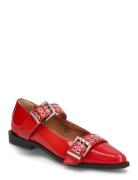 Biavictoria Double Buckle Ballet Flat Nappalak Ballerinasko Ballerinaer Red Bianco