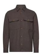 Jprraymond Melange Solid Ls Overshirt Sn Tops Overshirts Brown Jack & J S