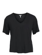 Objannie Re S/S V-Neck Top Noos Tops T-shirts & Tops Short-sleeved Black Object