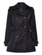 Double-Breasted Cotton-Blend Trench Coat Trenchcoat Frakke Navy Lauren Ralph Lauren