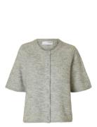 Slflulu 2/4 Knit Cardigan Noos Tops Knitwear Cardigans Grey Selected Femme