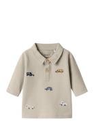 Nbmdexter Ls Polo Top Tops T-shirts Polo Shirts Long-sleeved Polo Shirts Beige Name It