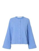 Slfcoria Ls Shirt B Tops Shirts Long-sleeved Blue Selected Femme