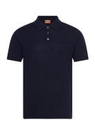 Mmgadam Soft Ss Polo Tops Knitwear Short Sleeve Knitted Polos Navy Mos Mosh Gallery