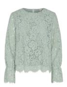 Yasperla Ls Lace Top S. Noos Tops Blouses Long-sleeved Green YAS