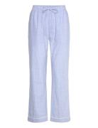 Pant Cotton Stripe Pyjamasbukser Hyggebukser Blue Hunkemöller