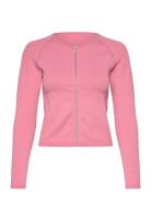 Ribbed Seamless Zip Jacket Sport Women Sport Clothing Sport Outerwear Sport Jackets Sport Training Jackets Pink Aim´n