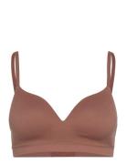 Bra Flora Seamless Lingerie Bras & Tops Soft Bras Non Wired Bras Brown Lindex