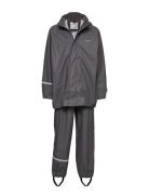 Basic Rainwear Set -Solid Pu Outerwear Rainwear Rainwear Sets Grey CeLaVi