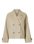 Slfcilo Short Trenchcoat Noos Trenchcoat Frakke Cream Selected Femme