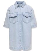 Kogsophie S/S Over Dnm Dress Azg Dresses & Skirts Dresses Casual Dresses Short-sleeved Casual Dresses Blue Kids Only