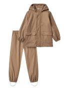 Rainwear Ola Set Outerwear Rainwear Rainwear Sets Brown Wheat