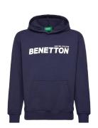 Sweater W/Hood Tops Sweatshirts & Hoodies Hoodies Navy United Colors Of Benetton