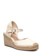 Robby Canvas & Jute Espadrille Espadrillos Med Hæl Sandal White Lauren Ralph Lauren