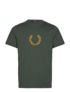 Textr Laurel Wreath Tee Tops T-Kortærmet Skjorte Green Fred Perry