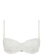 Fleurs Signature Half-Cup Balcony Bra Lingerie Bras & Tops Balc Tte Bras White CHANTELLE