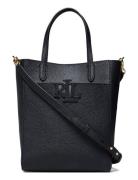 Pebbled Leather Small Cameryn Tote Bag Shopper Taske Black Lauren Ralph Lauren