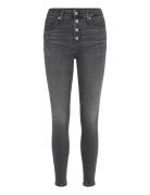 High Rise Super Skinny Ankle Bottoms Jeans Skinny Black Calvin Klein Jeans