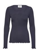 Pointella Troja Tee Ls Tops T-shirts & Tops Long-sleeved Navy Mads Nørgaard