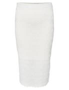 Carrosil Calf Lace Slit Skirt Jrs Skirts Knee-length & Midi Skirts White ONLY Carmakoma