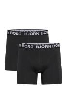 Cotton Stretch Boxer 2P Boxershorts Black Björn Borg