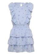 Dress Flounces Swiss Dot With Dresses & Skirts Dresses Casual Dresses Sleeveless Casual Dresses Blue Lindex